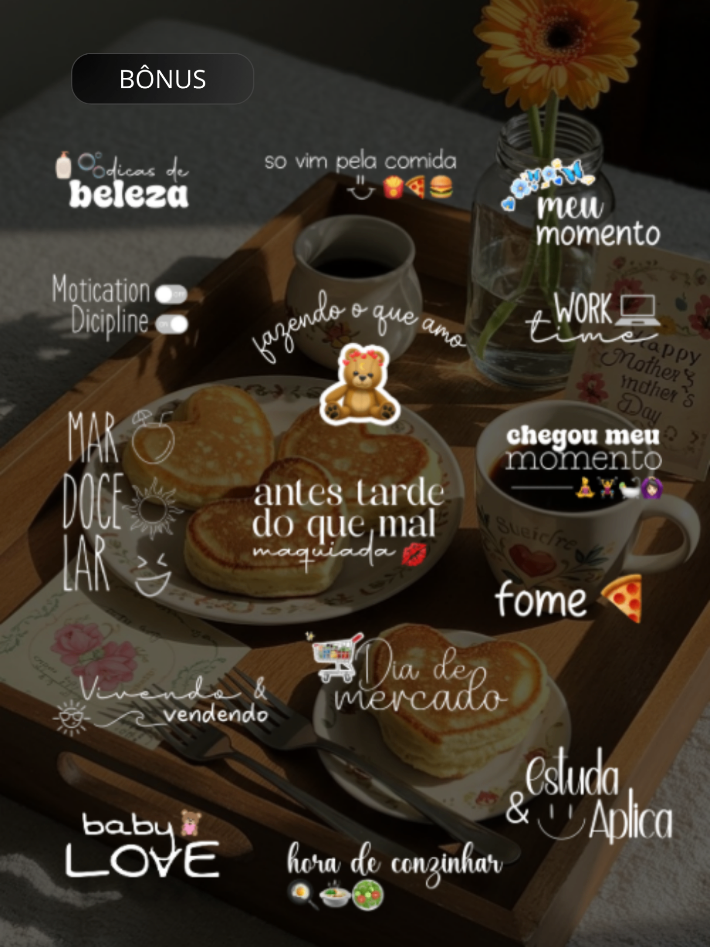 Figurinhas minimalistas para stories